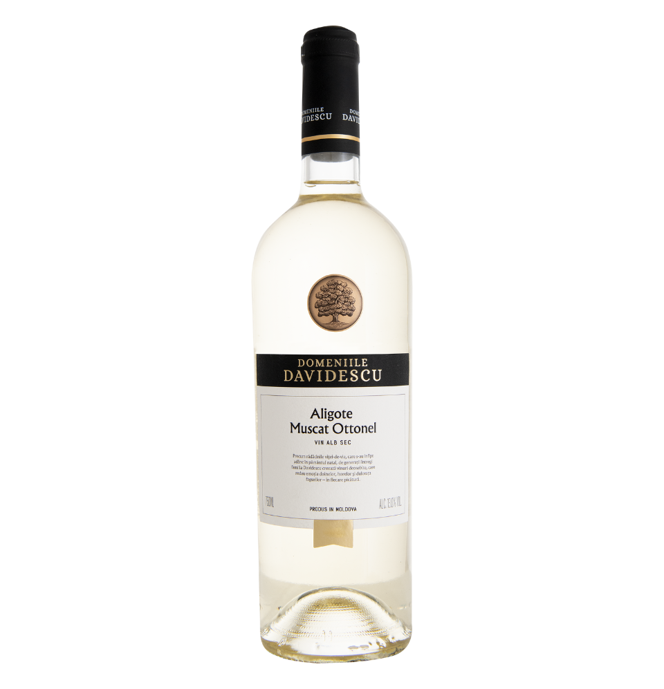 Fles wijn Domenille Davidescu Aligote & Muscat Ottonel